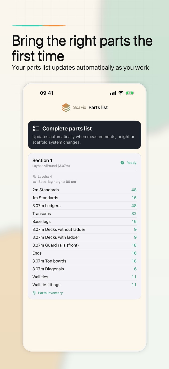 Parts list