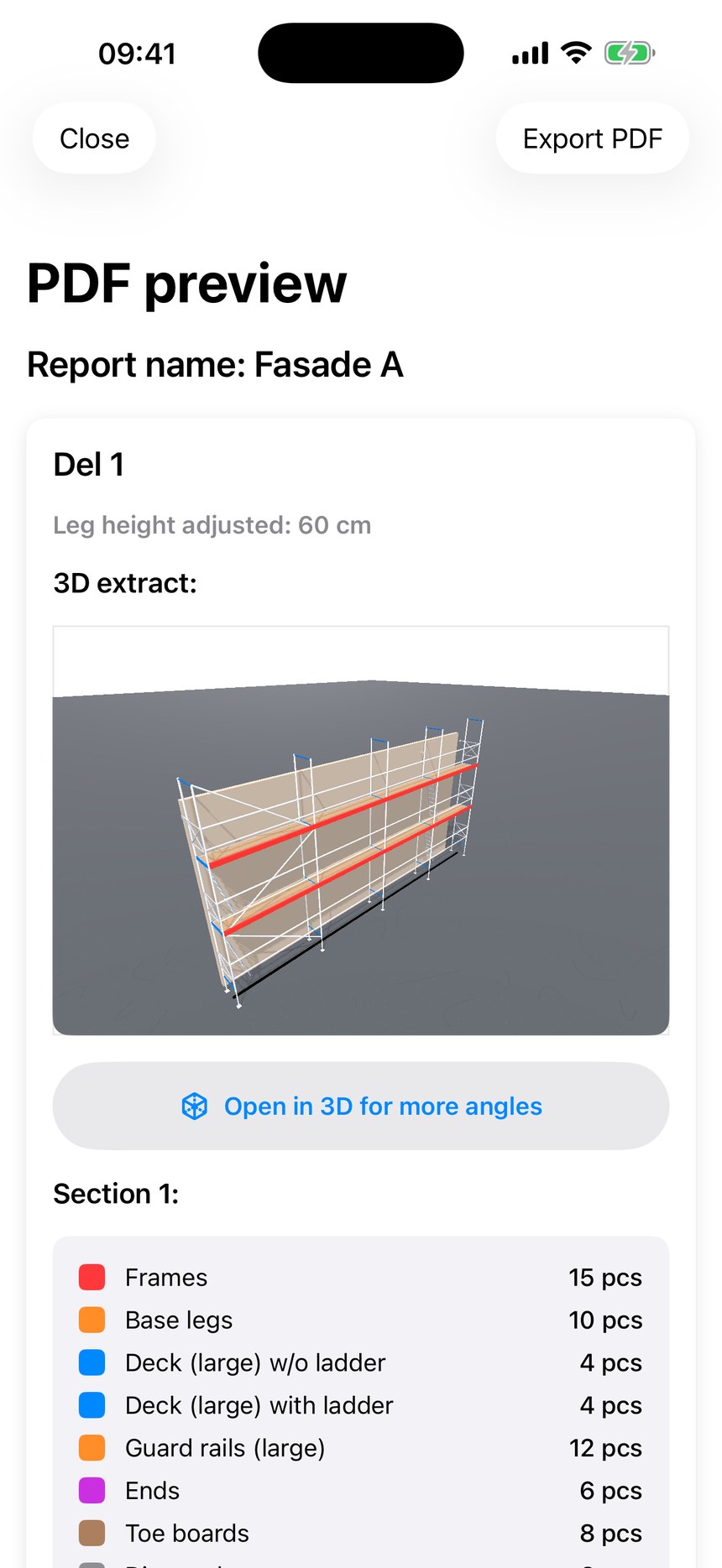 Screenshot: PDF report