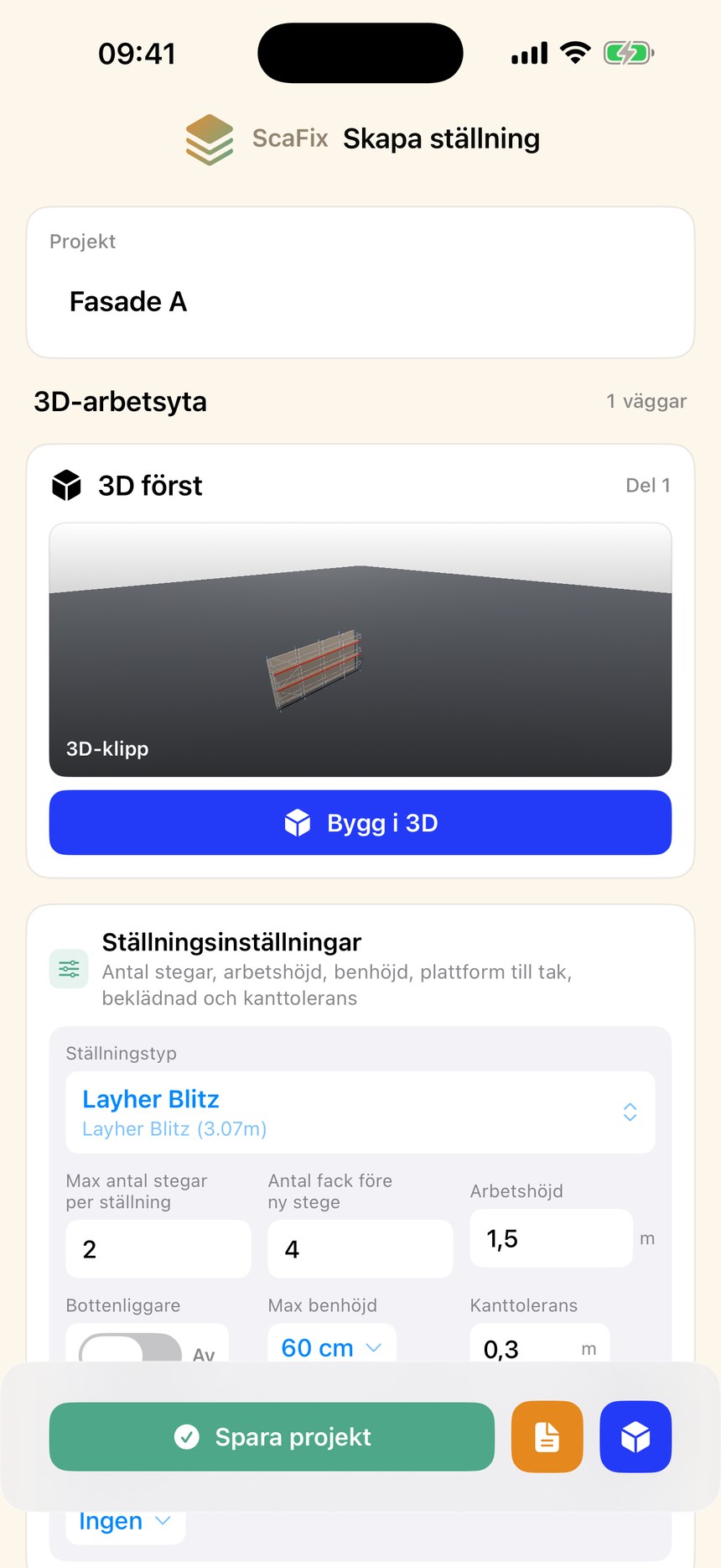 Skärmbild: 3D-arbetsyta