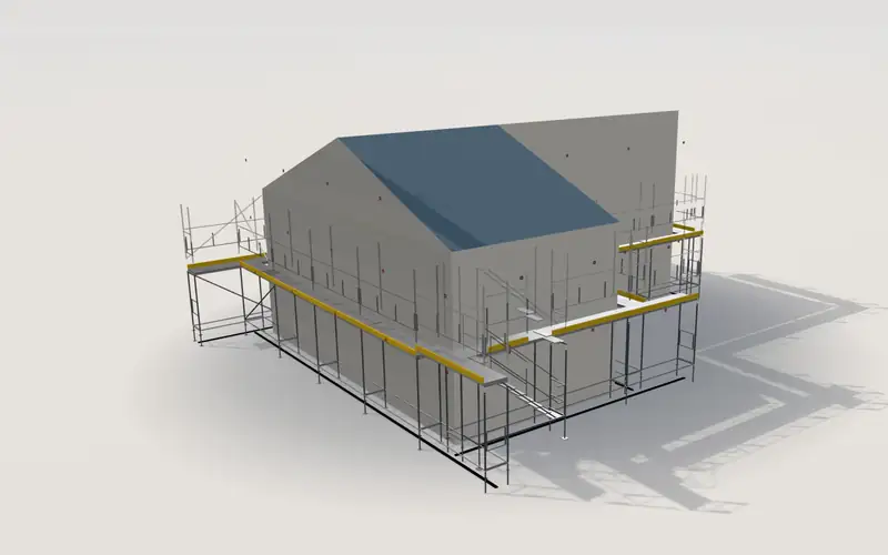 L-formet hus med saltak, HAKI Universal