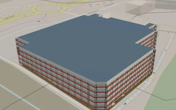 Scaffolding around the whole building in ScaFix Pro