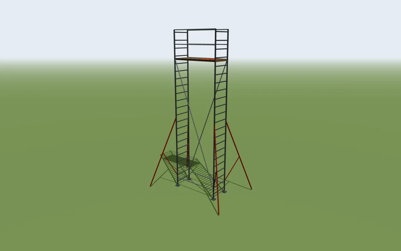 Bil-Jax Pro-Jax mobile tower at its tallest set-up in the manufacturer's table, in the ScaFix 3D model