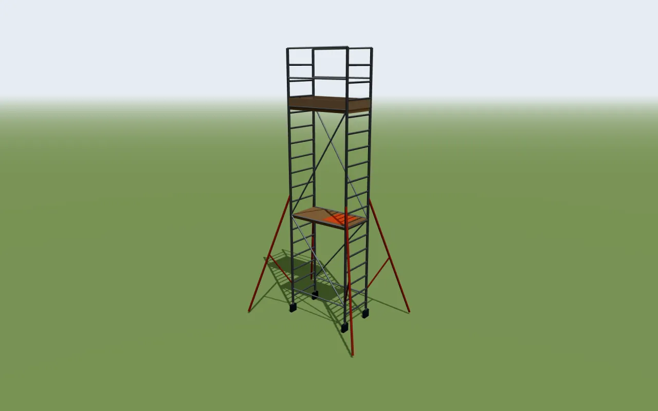 Euro Towers The One mobile tower at its tallest set-up in the manufacturer's table, in the ScaFix 3D model