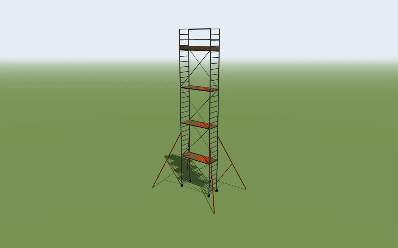 Instant UpRight Span 400 AGR rolsteiger in de hoogste opbouw uit de tabel van de fabrikant, in het 3D-model van ScaFix