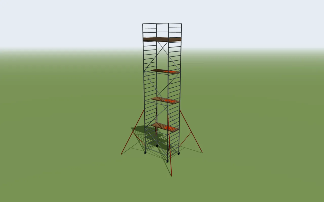 Instant UpRight Span 400 mobile tower at its tallest set-up in the manufacturer's table, in the ScaFix 3D model