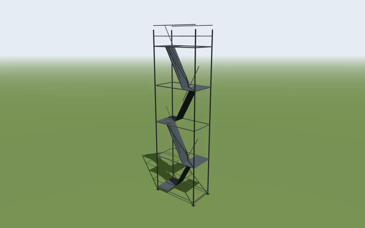 Layher Allround Treppenturm im 3D-Modell von ScaFix