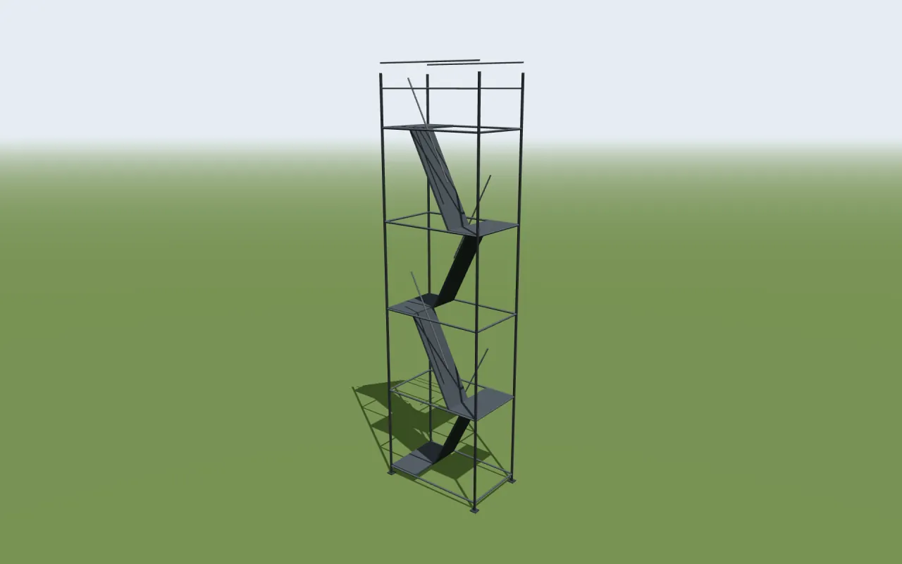 PERI UP Flex 75 Treppenturm im 3D-Modell von ScaFix